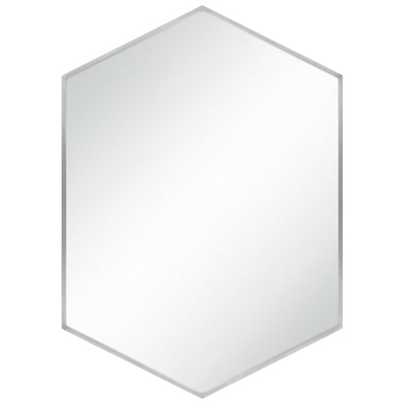 Best Choice Products Modern Hexagonal Wall-Mounted Mirror, Silver