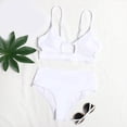 thumbnail image 3 of Gibobby Trajes de Baño Mujer Conjunto de bikini para mujer Traje de baño Push Up Acolchado Sólido Sujetador hueco Traje de baño Ropa de playa(Blanco,CH), 3 of 5