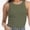 Olive Green, variant on Women's Crewneck Racerback Ribbed Tank Tops Summer Basic High Neck Sleeveless Slim Fit Crop Tops