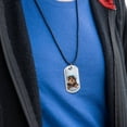 thumbnail image 3 of Yorkie Yorkshire Terrier Dog Resting With Blue Hat Military Dog Tag Pendant Necklace with Cord, 3 of 5