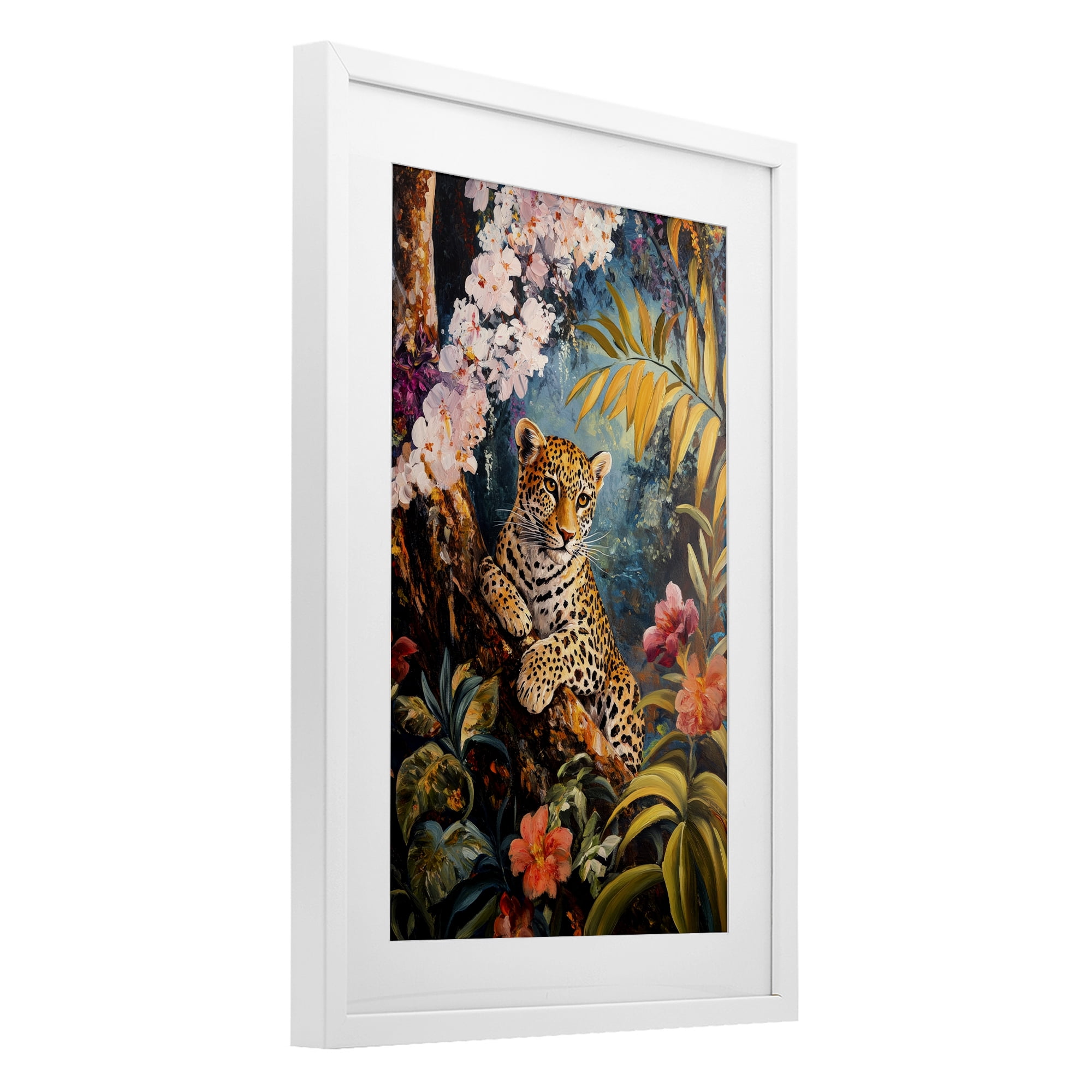Stupell Industries On The Wild Side Botanicals White Framed Print Under Glass, design by Petal Prints Design