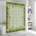 thumbnail image 5 of Easter Shower Curtain, Waterproof Shower Curtains for Bathroom, Rabbit Ears Colorful Eggs Green White Buffalo Plaid Washable Fabric Bathtub Curtain Set Bath Decor with 12 Hooks Extra Long 72"x96", 5 of 6