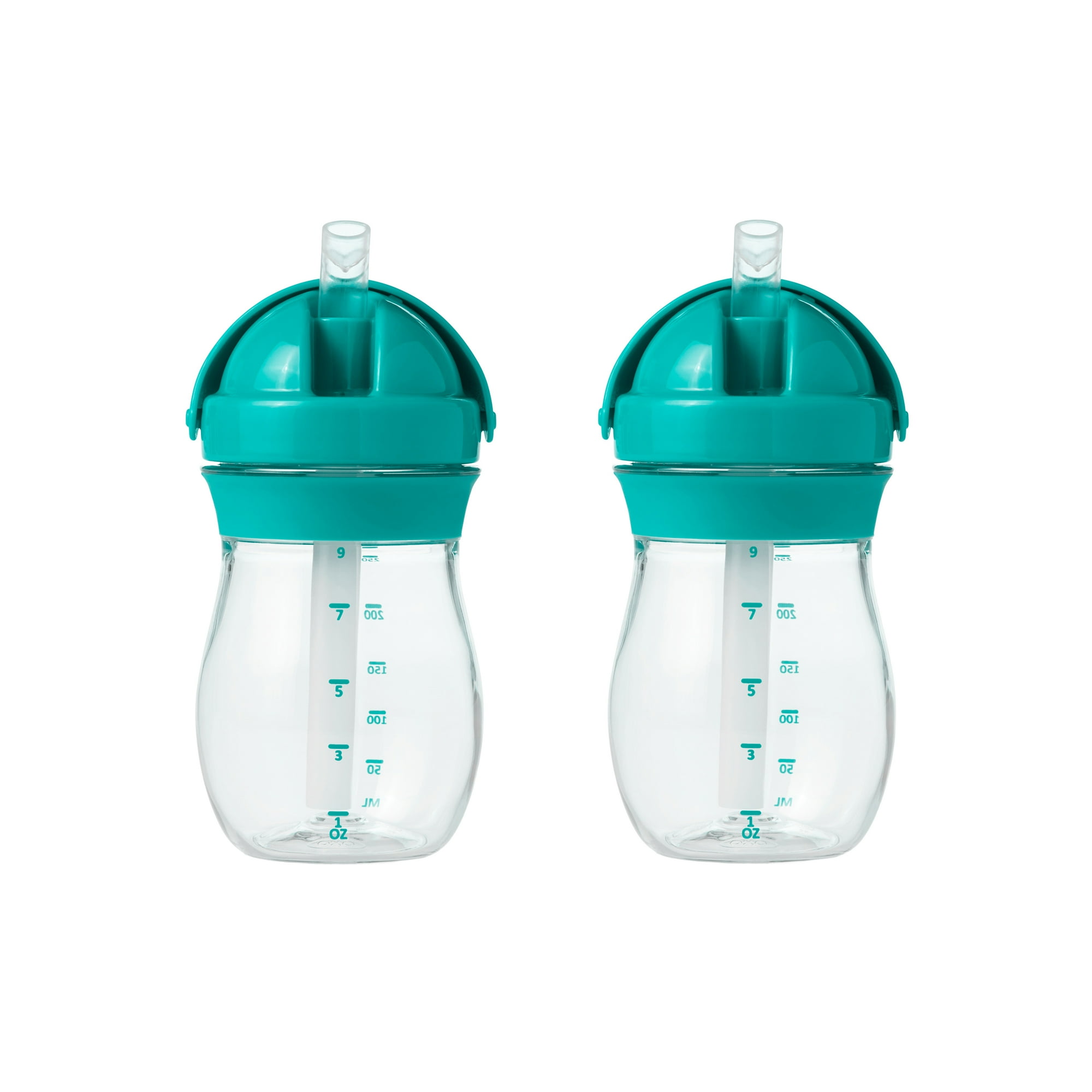 OXO Tot Transitions Straw Cup, Teal, 9 oz, 2-Pack