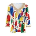 thumbnail image 4 of Jsaierl Womens 3/4 Length Sleeve Tops Casual V Neck Lace Shirts Trendy Graphic Petite Blouses Work Dressy Tunic Top S-3XL, 4 of 5