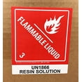 thumbnail image 4 of Red UN1866 Hazardous Flammable Liquid Resin Solution Class 3 Shipping Labels | 4 x 4.75" inches - 500 Pack, 4 of 4