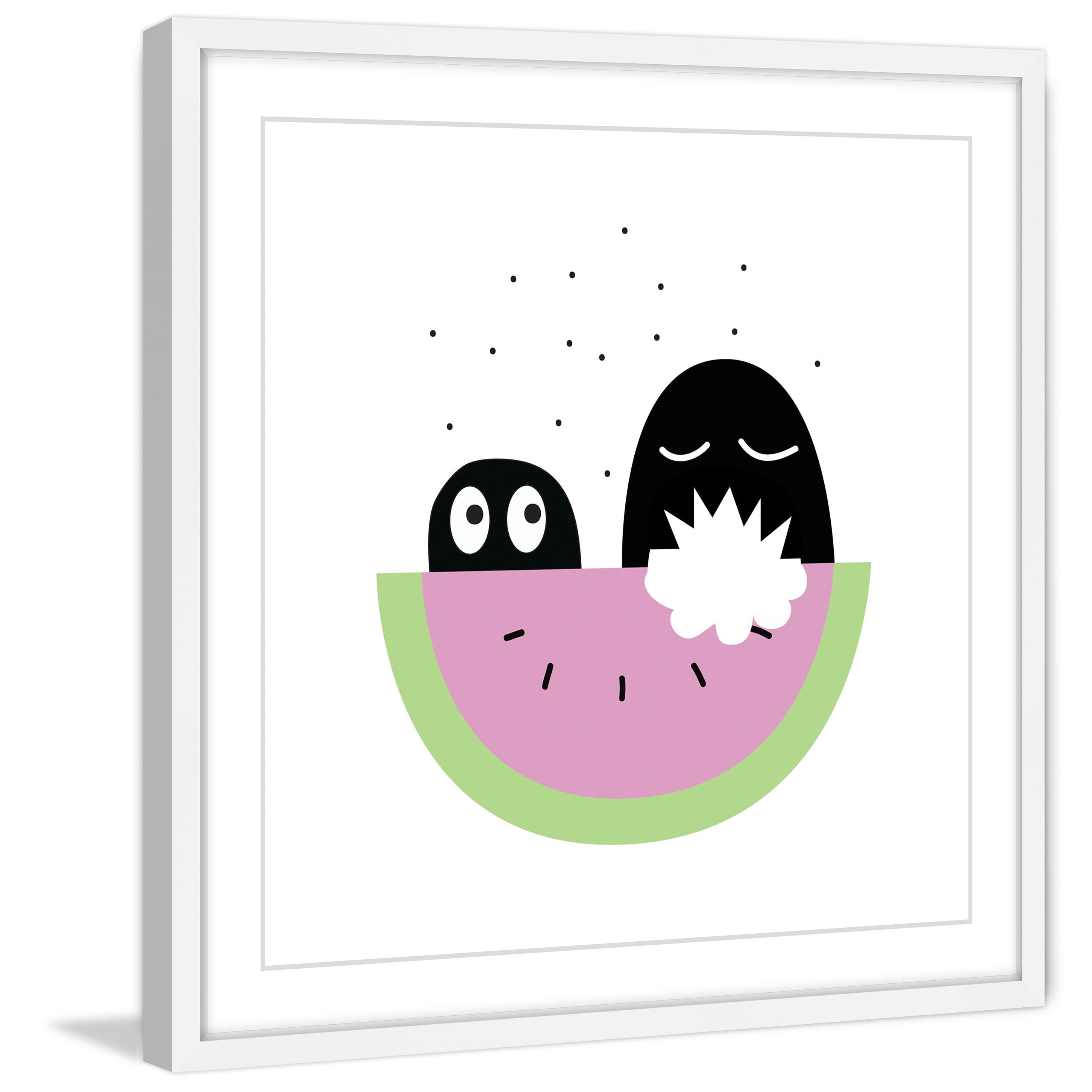 Marmont Hill "Watermelon Bite" by Katarina Snygg Framed Painting Print