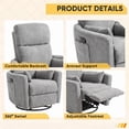 thumbnail image 3 of Furmax 360° Swivel Recliner Power Massage Rocker Chair Adult Glider Rocker with 2 Comfy Pillows for Nursery,Loop Yarn Gray, 3 of 7
