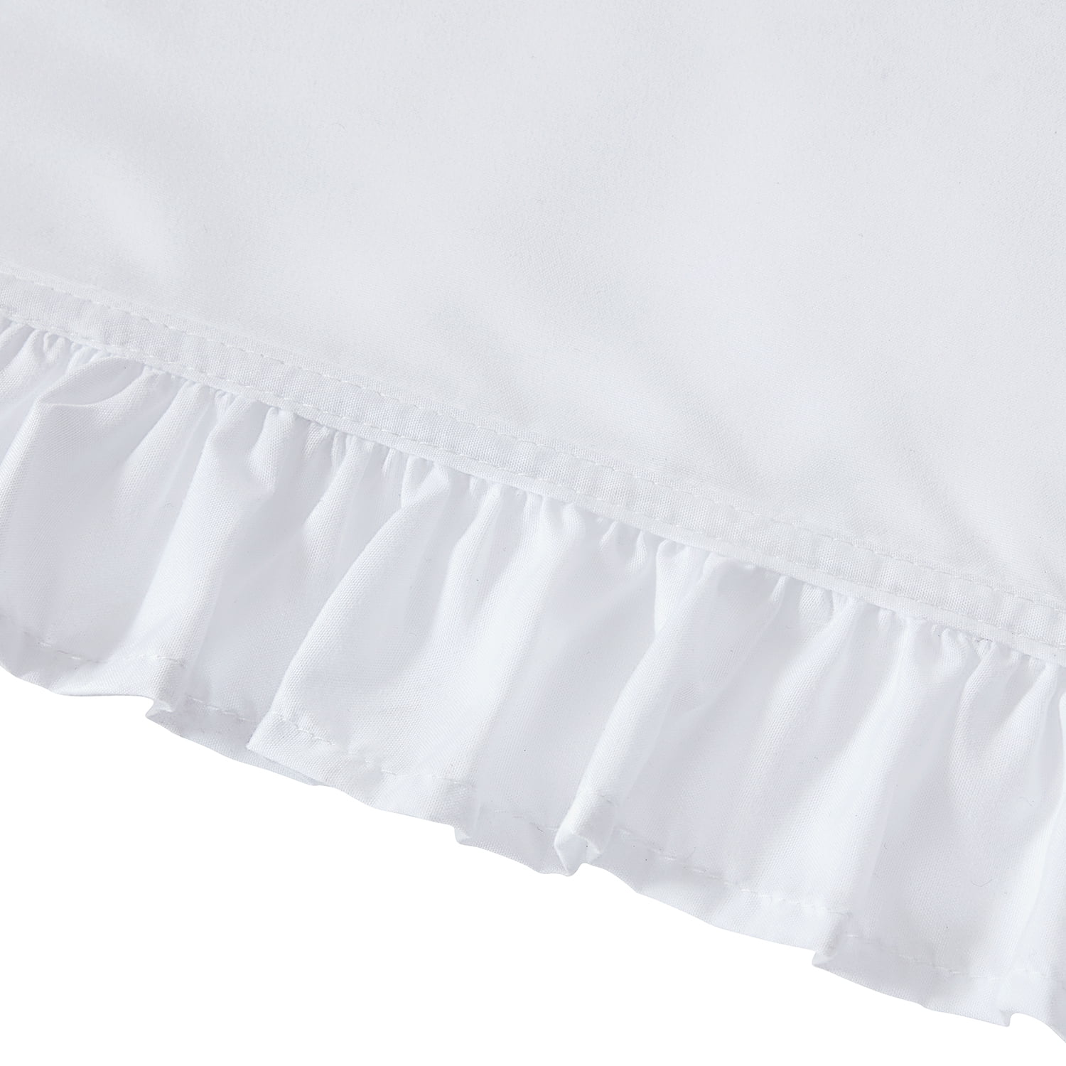 Simply Shabby Chic Solid Ruffle 4-Piece Soft Washed Microfiber Bed Sheet Set, White, King