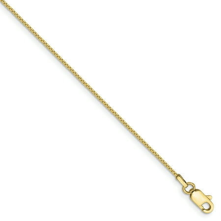 9 Inch Ankle Bracelet 10k Yellow Gold .90mm Link Box Chain Anklet Ankle Beach Bracelet 9 Inch Gifts For Women For Her ()