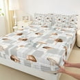 thumbnail image 3 of jejeloiu Brown Mushroom Full Size Sheets,Rustic Fungus Plant Bed Sheets,Retro Graffiti Plaid Sheet Sets For Boys Kids,Luxury Bedroom Decor,4pcs, 3 of 7