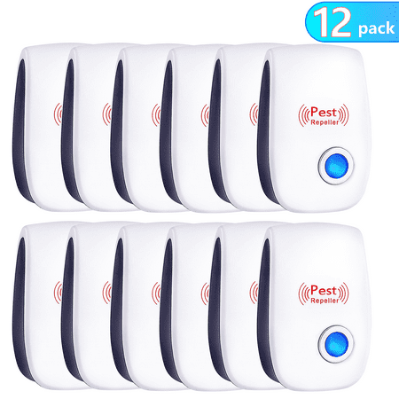 Cadorabo 2024 Upgraded Ultrasonic Pest Repeller 12-Pack: Indoor Electronic Plug-in Pest Control for Mosquitoes, Bugs, Roaches, Rodents, Mice, and Spiders - Ideal for House, Warehouse, and Garage Use