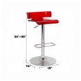 thumbnail image 4 of Acme Furniture Rania Adjustable Stool with Swivel, Red & Chrome, 15"L x 16"D x 35"H, 4 of 6