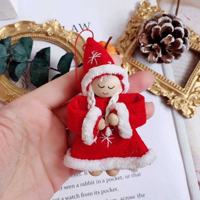 Colgante de Muñeco de punto de franela Fiudx Navidad Muñeco de barba blanca Decoración de puerta ventana chimenea
