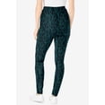 thumbnail image 2 of Woman Within Plus Size Petite Stretch-Cotton Knit Pull-On Printed Leggings, 2 of 4