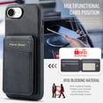 thumbnail image 2 of Dteck 2 in 1 Detachable for iPhone 16e Case Wallet with Card Holder, Women Men Magnetic PU Leather RFID Blocking Flip Kickstand Credit Slots for Apple iPhone 16e 6.1 Inch,Black, 2 of 9