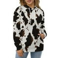 thumbnail image 4 of Animal Printing Cow Men's Women Vintage 3D Hooded Sweatshirt - All-Season Loose Fit Streetwear, 4 of 6