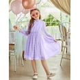 thumbnail image 4 of Arshiner Flypigs Tween Girls Long Sleeve Fall Dresses Swiss Dot Casual Party Dress, 4 of 6