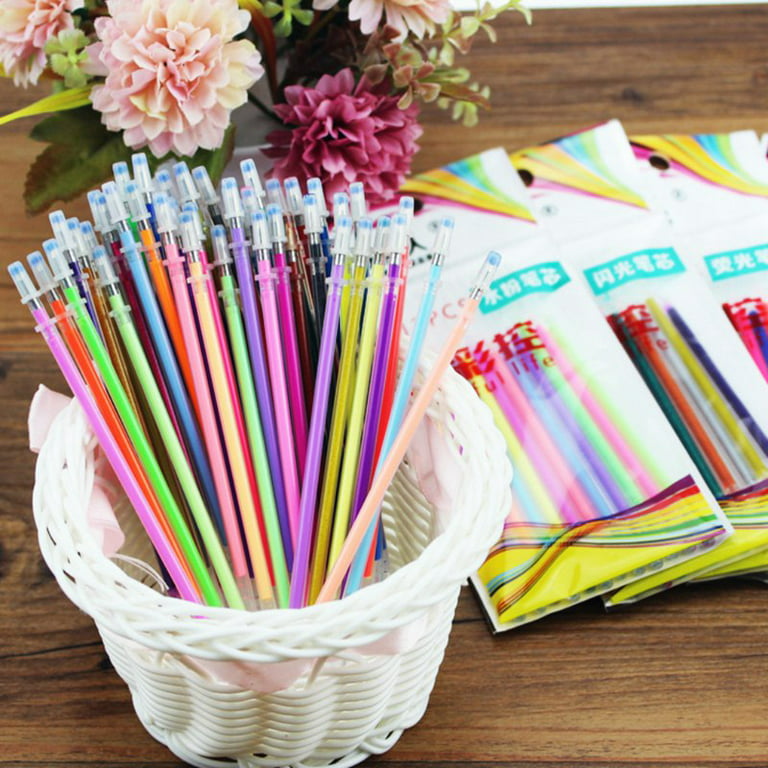 VaOlA ART Glitter Gel Pens 48 Colors - Colored Pens for Adult Coloring -  Book Pens for Women Girls and Kids - Cute Pens Set - Art Gel Pens School