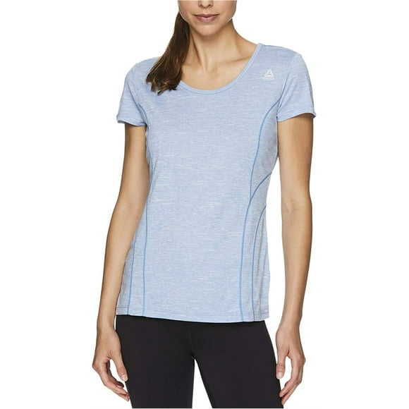 Camiseta básica Reebok Varigated Heathered para mujer, azul, XS
