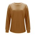 thumbnail image 2 of Sweatshirts Hoodies for Women Long Sleeve Crew Neck Winter Fall Solid Colour Round Neck Pullover Top Casual Tops, 2 of 4