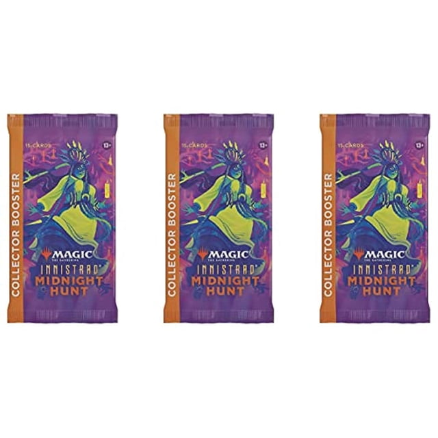 3 Packs Magic: The Gathering Collector Booster Pack Lot MTG Innistrad Midnight Hunt