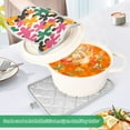 thumbnail image 3 of Yayeee Pot Holders Kitchen Heat Resistant with Pocket 7"x9.8" Cotton Oven Cooking Hot Pads, Pink Floral Blooms, 3 of 7