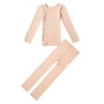 thumbnail image 3 of Alvivi Girls Boys Thermal Underwear Long John Set Fleece Lined Kids Base Layer Ballet Dance Undergarment Nude B 8, 3 of 7