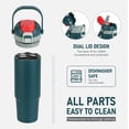 thumbnail image 6 of Ozark Trail 30oz Vacuum-Insulated Stainless Steel Dual Lid Insulated Tumbler, Double Wall Vacuum Insulated Travel Tumbler with Sip & Chug Lid,, Green, 6 of 17