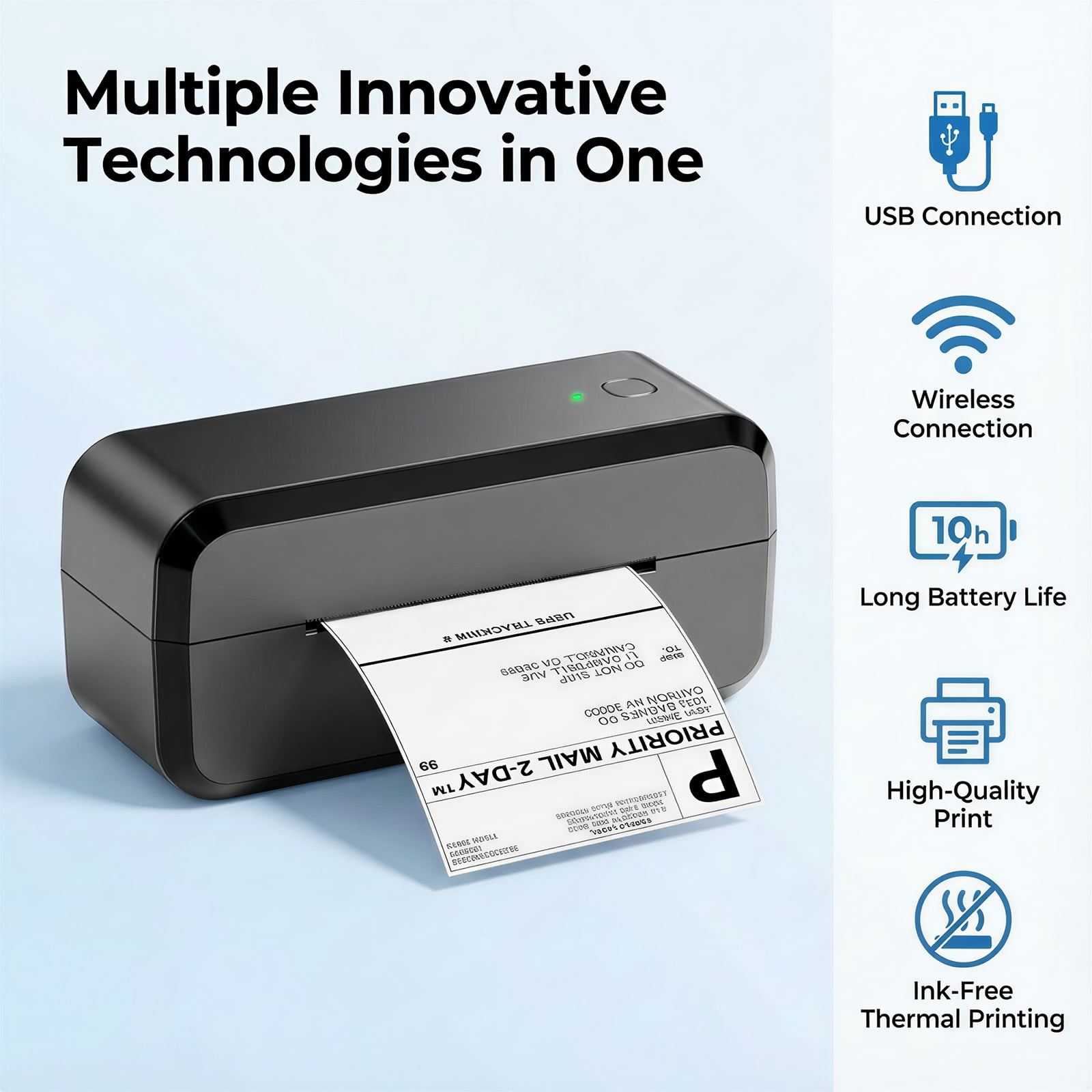 Phomemo Bluetooth Thermal Shipping Label Printer, 4x6 Wireless Label Printer for Shipping Packages, Compatible Android, iOS, Mac OS, and Windows, Widely Used for Amazon, Ebay, Shopify, Etsy, USPS