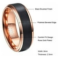 thumbnail image 3 of NUNCAD 8mm Black Tungsten Wedding Band for Men Women Gold Plated Brushed Finish Engagement Ring Polished Beveled Edges Comfort Fit Size 5-15, 3 of 5