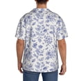 thumbnail image 3 of Rateoe Floral Butterfly Pattern Men's Short Sleeve Classic Shirt, Casual Short-Sleeved Shirt, Lightweight Summer Shirt, Cuban Collar Shirt,Button-Front Shirt-3X-Large, 3 of 5