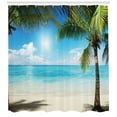 thumbnail image 3 of Ambesonne Tropical Shower Curtain, Coconut Shadows, 69"Wx70"L, Aqua Coconut Green, 3 of 3