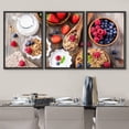 thumbnail image 3 of wall26 - 3 Piece Framed Canvas Wall Art - Breakfast with Muesli, Berries, Crisp Bread and Yogurt - Modern Home Art Stretched and Framed Ready to Hang - 16"x24"x3 BLACK, 3 of 5