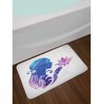 thumbnail image 2 of Teen Girls Bath Mat, Girl's Silhouette with Flowers on Her Hair Floral Ornaments Meditation Spa Art, Non-Slip Plush Mat Bathroom Kitchen Laundry Room Decor, 29.5 X 17.5 Inches, Purple Blue, Ambesonne, 2 of 2