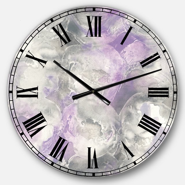 DesignArt Watercolor Minimal Purple Tones III Large Wall Clock