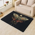 thumbnail image 2 of Moth Rugs for Bedroom - 4x6 Rug - Moth Rug - Aesthetic Butterfly Area Rug - Moon Vintage Rugs - Retro Black Carpet, 2 of 7