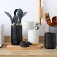 thumbnail image 4 of Cateissary Acceda fácilmente a los utensilios de cerámica con un soporte de utensilios de cocina de cerámica multifuncional elegante Organizadores de utensilios de cocina negro medio, 4 of 6