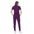 thumbnail image 3 of Ultra Stretch Form Fitting Womens Scrub Set (Eggplant, Small), 3 of 6