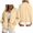 Beige, variant on Womens Jackets and Coats Custom Graphic Design Snap Button Closure Long Sleeve Stand Collar Outerwear Personalized Apparel for Spring Fall Casual Streetwear Everyday Look