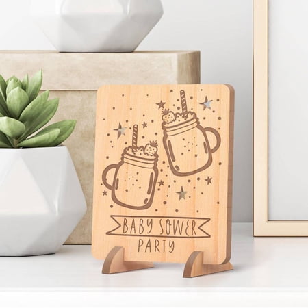 Personalized Baby Shower Party Wooden Gift Card feat Cocktail Mugs Personalized Baby Shower Party Wooden Gift Card feat Cocktail Mugs