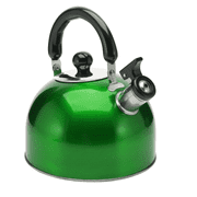 YBM Home Stainless Steel Stovetop Whistling Tea Kettle 3L with Handle, Induction Compatible - Olive Green