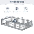 thumbnail image 6 of PORKISS Twin Floor Bed with Guardrails, Grey Wood Montessori Floor Bed Frame with Slats, Low Bed Frame for Kids Room, Open Entry Design, No Box Spring Needed, 6 of 10