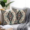 thumbnail image 2 of Throw Pillow Covers 26x26 Inch Set of 2, Boho Red Teal Brown Waterproof Outdoor Pillow Covers, Southwestern Retro Geometric Decorative Cushion Pillowcases for Couch, Sofa, Bed, Garden, Patio, 2 of 9