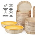 thumbnail image 4 of HEALEEP 100pcs Mini Pans For Baking Round Small Pans Oven Microwave Safe For Quiches Desserts For Home Bakery Use, 4 of 8