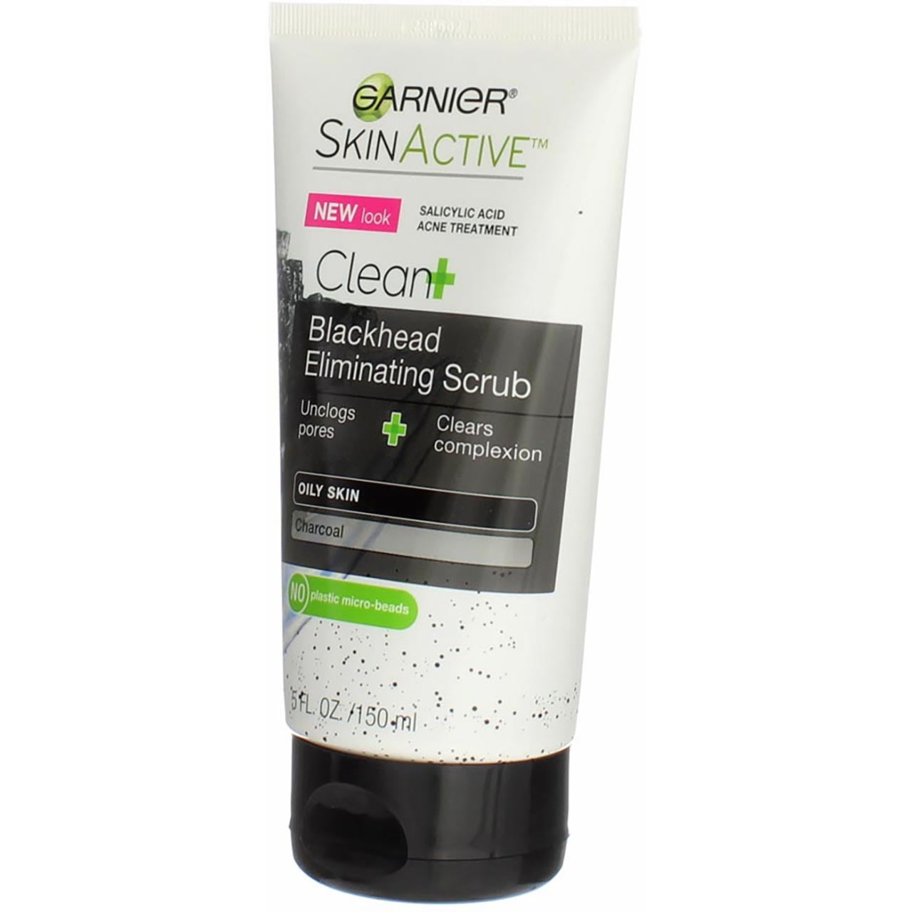 Garnier SkinActive Clean+ Blackhead Eliminating Face Scrub, Charcoal, 5 fl oz (3 Pack) (Bundle)