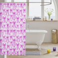 thumbnail image 3 of Manfei Cute Bowtie Loves Shower Curtain 72Wx84L,Pink Dreamy Bowknot Bathroom Shower Curtain, 3 of 5