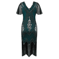 thumbnail image 6 of PrettyGuide Women's 1920s Dress Sequin Art Deco Flapper Dress with Sleeve, 6 of 7
