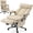 Beige, variant on Delmango Executive Office Chair for Big & Tall, USB Charging Port, PU Leather High Back with Footrest, 420lbs Capacity, Electric Recline, Black