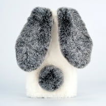 Allytech Furry Bunny Case Cover for Samsung Galaxy A54 5G, Chic Luxury Faux Fur Rabbit Design Girly Back Case for Girls Women Shockproof Bumper Soft Fluffy Cover - Black White