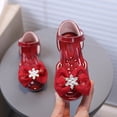 thumbnail image 7 of Linfrsh Dress Up Shoes for Girls Girls Dress Shoes Glitter Princess Shoe Flower Mary Jane Low Heels Party Wedding Prom Footwear for Toddler Kids(Red,Size6.5), 7 of 7